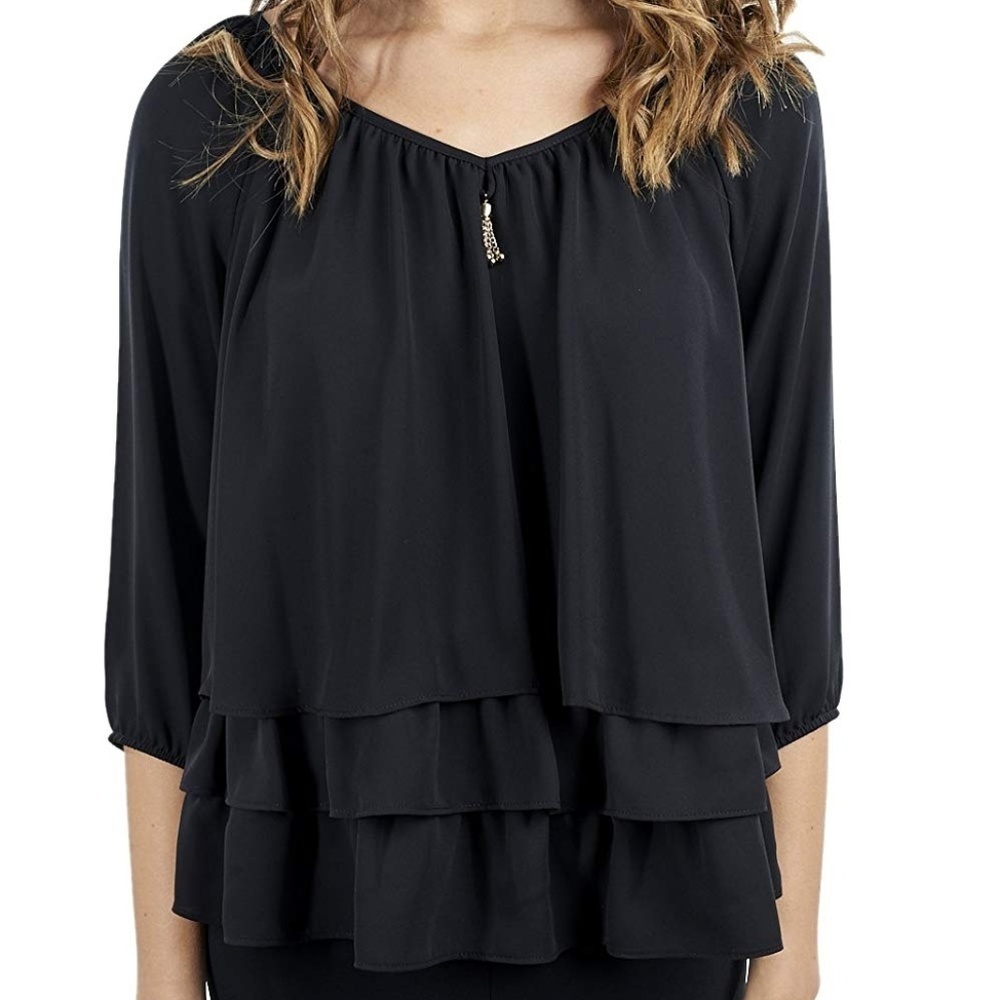 💥NWT💥Joseph Ribkoff Black Top with Tassel
